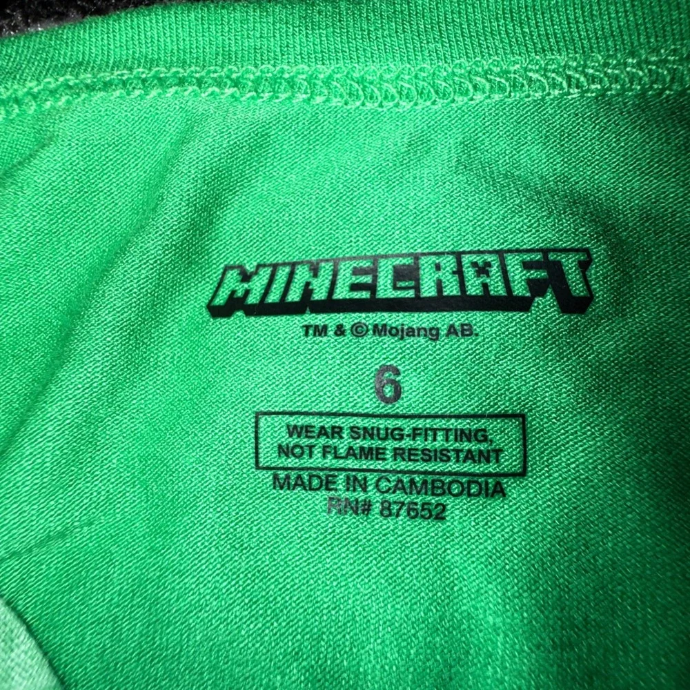 Minecraft Pajama Set Size 6 New Green Long Sleeve Creeper Pumpkin PJs